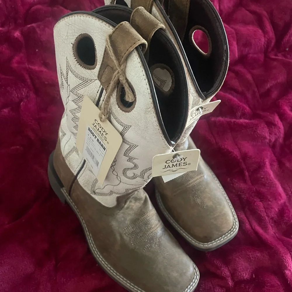 Cody James Kids Western Boots - Brown and Cream - Picture 1 of 4